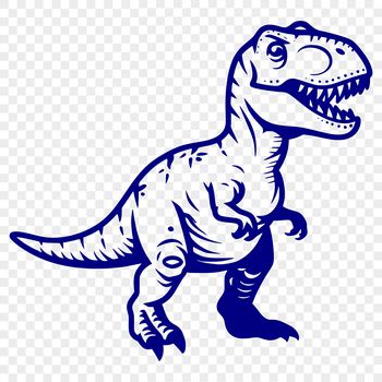 A detailed illustration of a Tyrannosaurus Rex dinosaur in a prehistoric landscape.