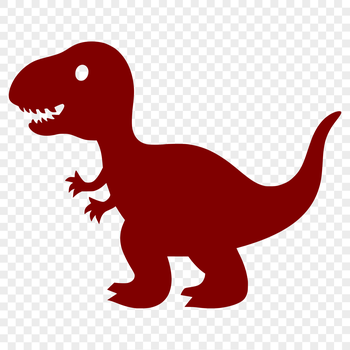 A simple line drawing of a prehistoric T Rex dinosaur in full body pose.