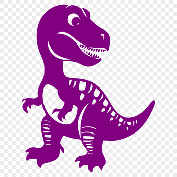 A prehistoric baby T rex dinosaur in full body illustration.