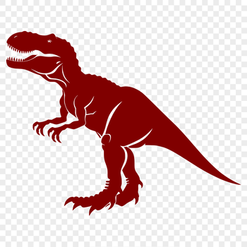 A detailed illustration of a full-body Tyrannosaurus Rex dinosaur from prehistoric times.
