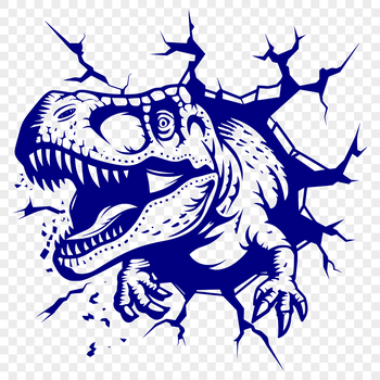 Unique T Rex Smashing Through Wall