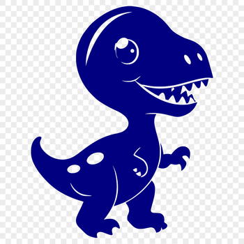 A simple line drawing of a full-body Tyrannosaurus Rex dinosaur in a prehistoric pose.