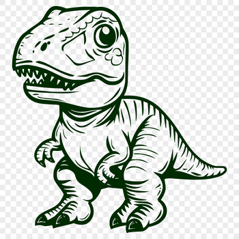 A prehistoric T-Rex dinosaur in its natural habitat, illustrated in vector format.