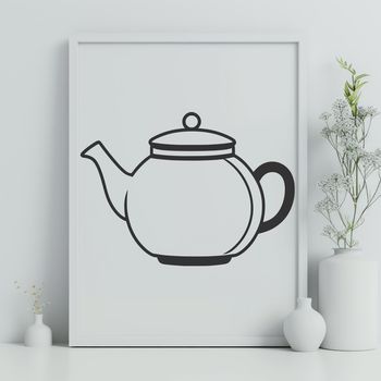 Illustration of a teapot, suitable for graphic design and digital crafting projects.
