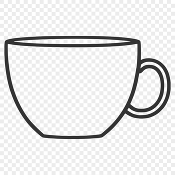 A simple design of a teacup in vector format, suitable for cutting machines or laser engraving.