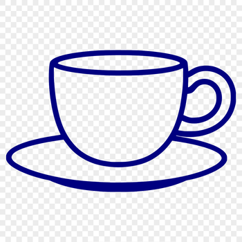 A simple design of a traditional teacup made from vector art, ideal for various digital applications.