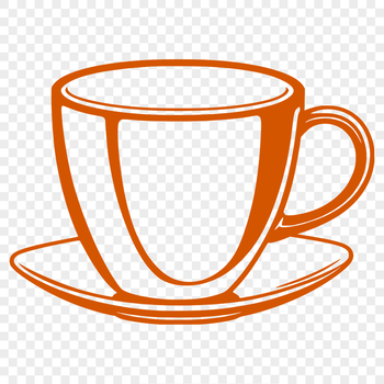 A simple design for a ceramic teacup, ideal for digital crafting and DIY projects.