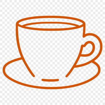 A single-handled ceramic teacup with a saucer, suitable for holding hot beverages.