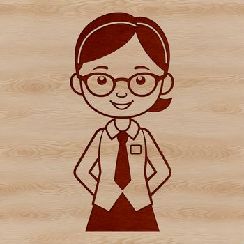 A professional illustration of a woman in a teaching role, suitable for education-related projects and designs.