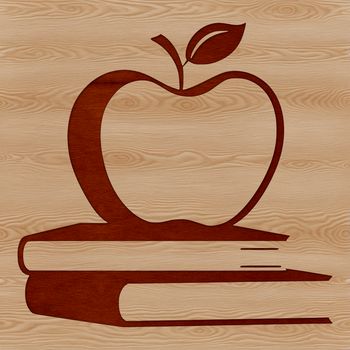 Illustrated Apple book template designed for educational purposes with vector graphics.