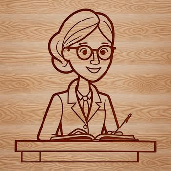 A professional woman standing in front of a blackboard, representing the education profession.