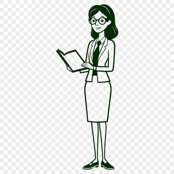 A portrait illustration of a woman in a professional setting, representing the education profession.