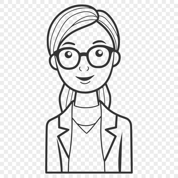 An illustration of a woman in professional attire standing in front of a classroom, representing the education profession.