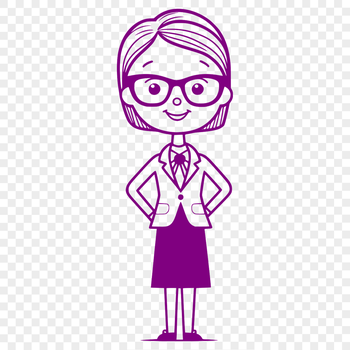 A female educator stands in front of a whiteboard, representing the profession of teaching.