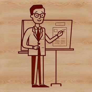 A professional illustration of an adult male teacher, suitable for educational purposes.