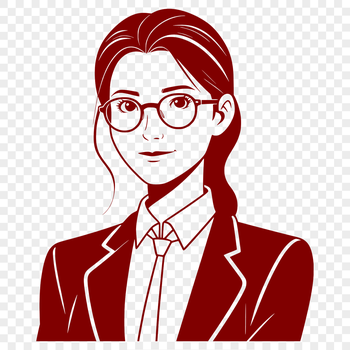 A professional illustration of a woman educator in a traditional classroom setting.