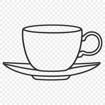 A simple illustration of a ceramic teacup on a white background, perfect for digital crafting projects.