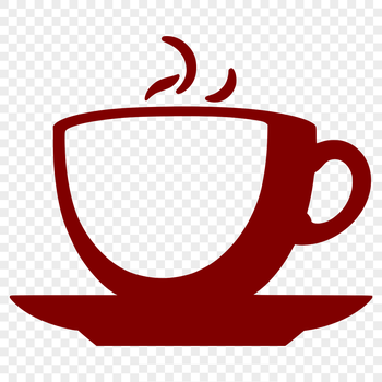 Simple design of a ceramic teacup with handle and saucer, suitable for vector graphics and digital cutting machines.