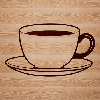 A digital illustration of a teacup, suitable for various design applications including vector art and clip art.