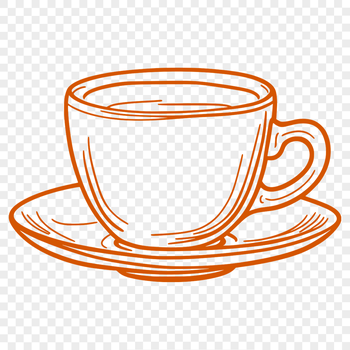 A simple vector design of a teacup, suitable for clip art or vector graphics.