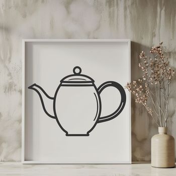 A simple, digital illustration of a teapot for various uses such as clip art or vector design.