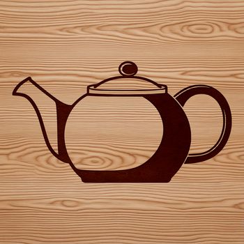 A stylized vector illustration of a teapot with a spout and handle, suitable for digital design projects.