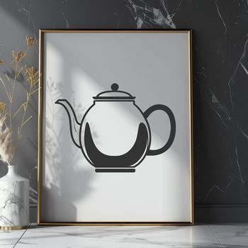 A decorative teapot designed as vector art for various uses.