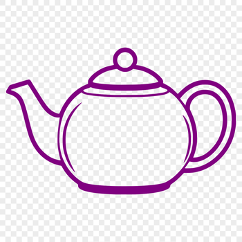 A digital illustration of a teapot in a vector format.