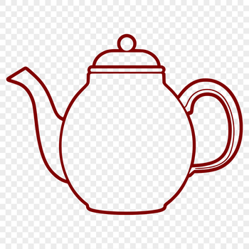 A teapot graphic with a pouring design, ideal for digital crafting and cutting projects.
