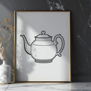 A digital illustration of a teapot, suitable for vector art and graphic design projects.