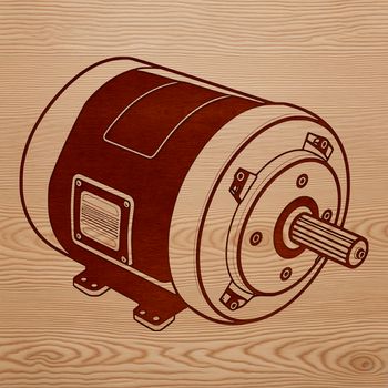 A detailed illustration of a motor, highlighting its mechanical components.