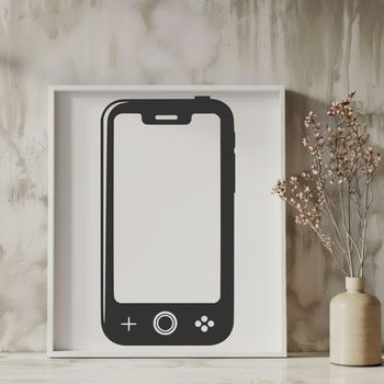 A high-resolution digital representation of a smartphone, suitable for vector design and printing.