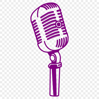 A digital illustration of a microphone with a sleek and modern design.