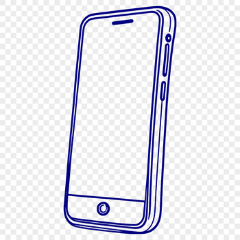A digital illustration of a smartphone with sleek design features.