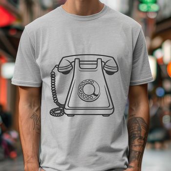 A simple telephone design for digital projects, suitable for vector editing in Illustrator or Procreate.