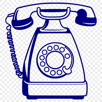 A vector illustration of a modern telephone with sleek design and minimal details.