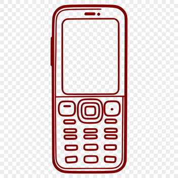 An isolated vector graphic representation of a contemporary cell phone.