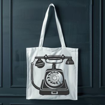An illustration of a classic phone, designed with scalable lines and shapes.