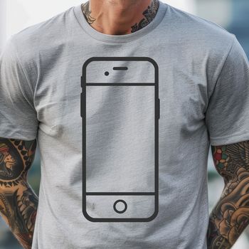 An illustration of a modern smartphone with sleek design elements.