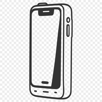 A high-resolution illustration of a modern cell phone with sleek design.