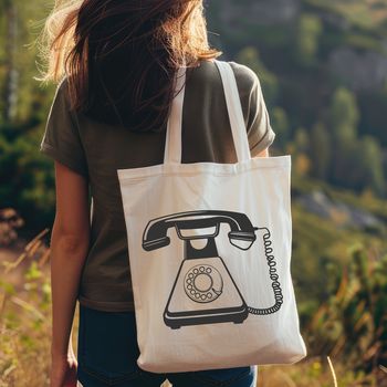 Vector illustration of a classic telephone with dial and receiver.