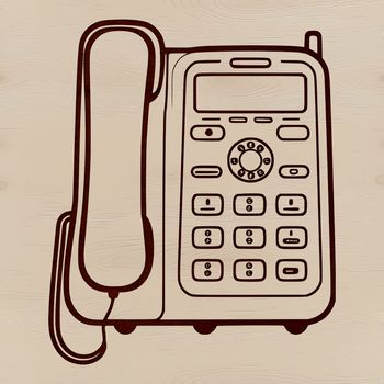 Illustration of a telephone with vector design elements suitable for digital use.