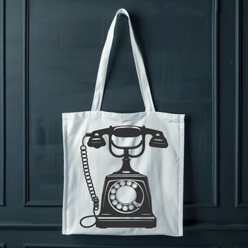 A minimalist vector illustration of a classic telephone with sleek lines.