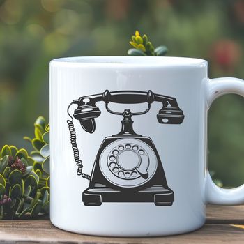A digital illustration of a telephone, created as a vector graphic.