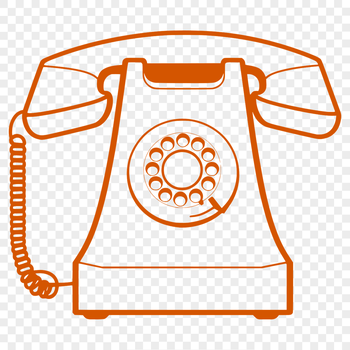 A modern telephone with a sleek design, suitable for use as a graphic element in digital documents.