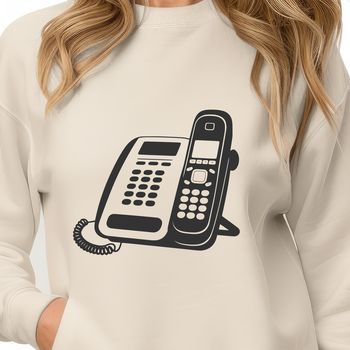 Simple line art design of a phone in a minimalist style.