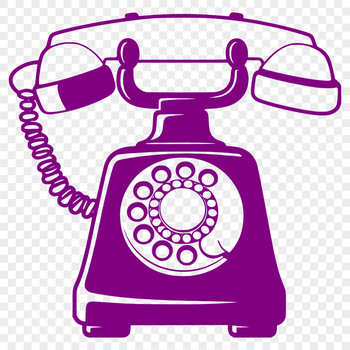 A digital illustration of a modern telephone device with sleek design elements.