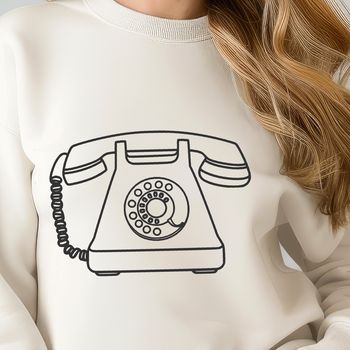 A simple, scalable vector graphic illustration of a telephone.