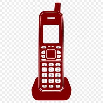 A digital representation of a traditional telephone in vector format.