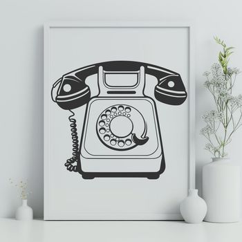 Vector illustration of a telephone, suitable for cutting machine designs and commercial or personal use.